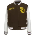 San Diego Padres Script Tail Women's Wool/Leather Jacket