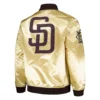 San diego padres team og 20 full zip satin varsity jacket gold 2