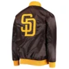 San diego padres the ambassador satin varsity jacket brown 1