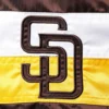 San diego padres the ambassador satin varsity jacket brown