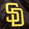 San diego padres the captain ii satin varsity jacket brown 3