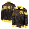 San diego padres the captain ii satin varsity jacket brown 4