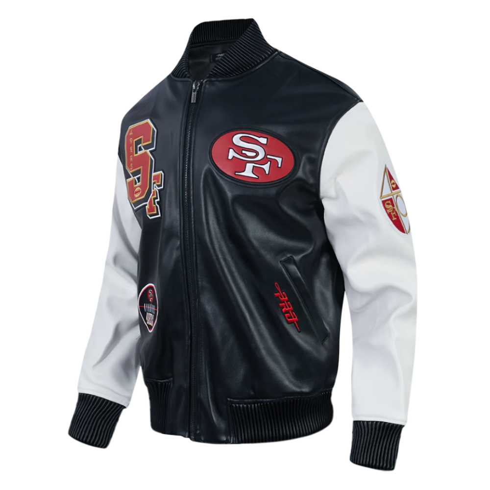 San francisco 49ers best of mens leather varsity jacket