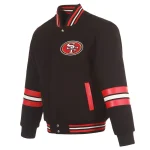 San Francisco 49ers Striped Black Wool Jacket