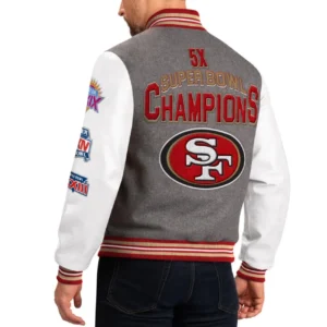 San francisco 49ers challenger wool leather varsity jacket 2