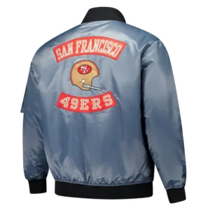 San francisco 49ers charcoal bomber full zip jacket