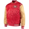 San francisco 49ers enforcer full snap satin varsity jacket redgold 2