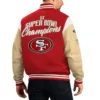 San francisco 49ers franchise red and yellow wool varsity jacket 2