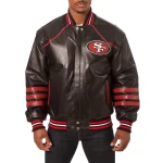San Francisco 49ers Full Leather Black Varsity Jacket