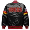 San francisco 49ers home game satin varsity jacket black
