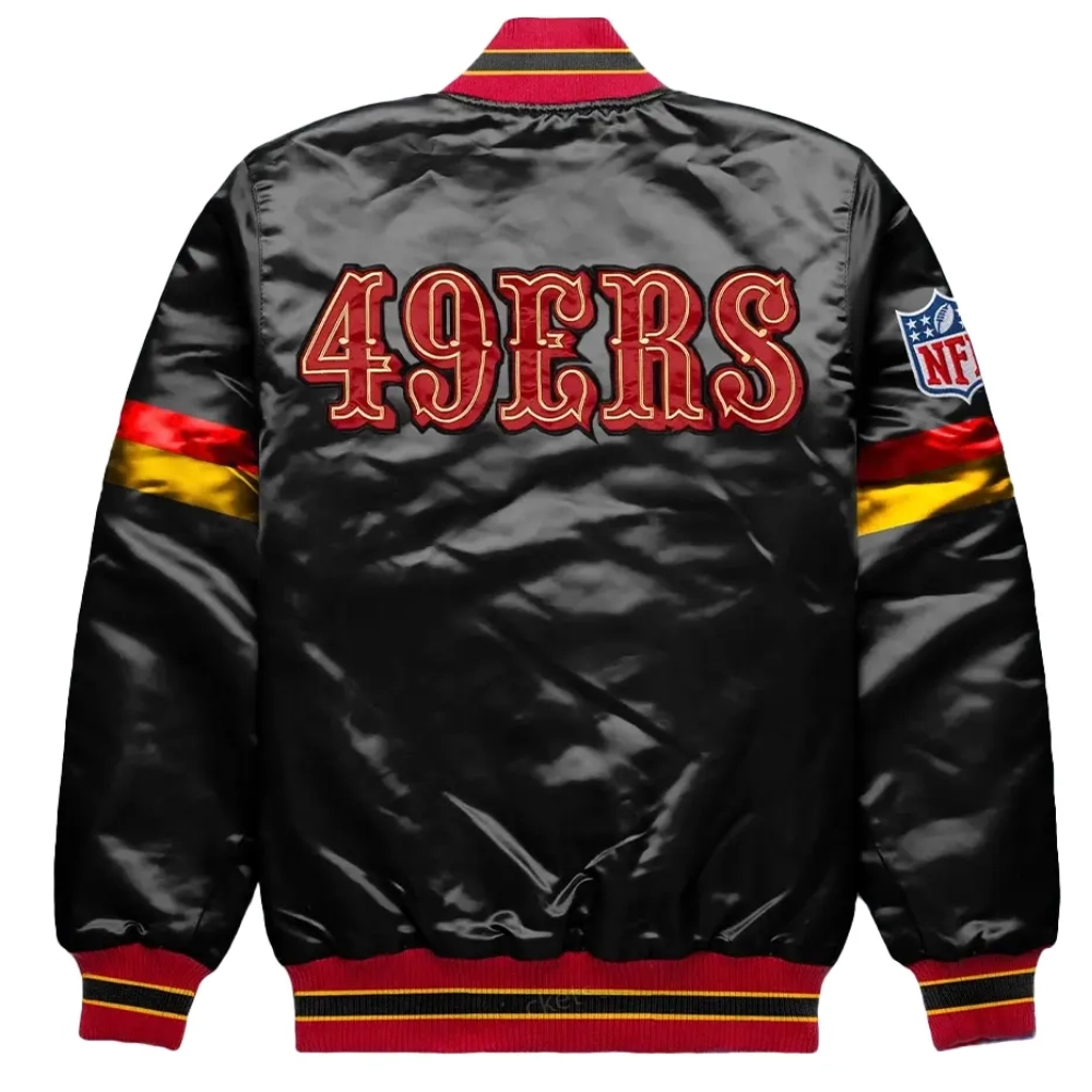 San francisco 49ers home game satin varsity jacket black