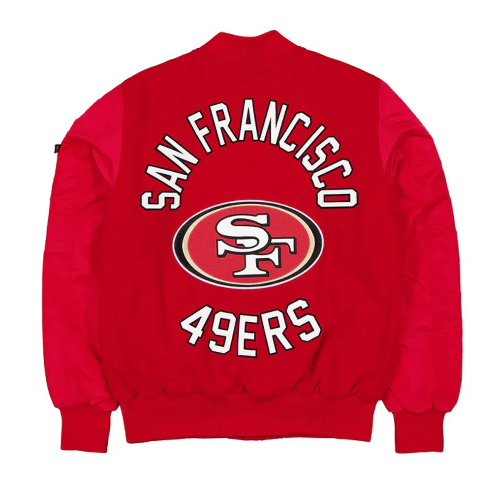 San francisco 49ers ma 1 historic varsity jacket