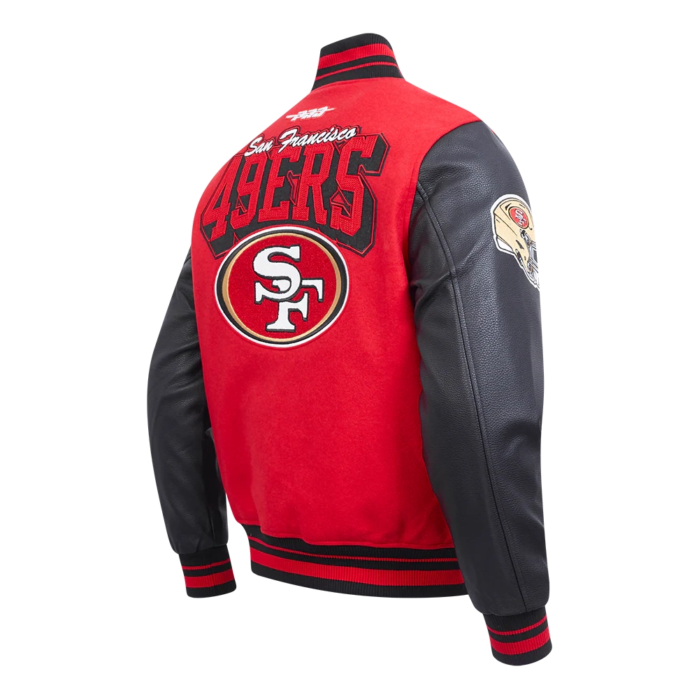 San francisco 49ers mens team badge varsity jacket