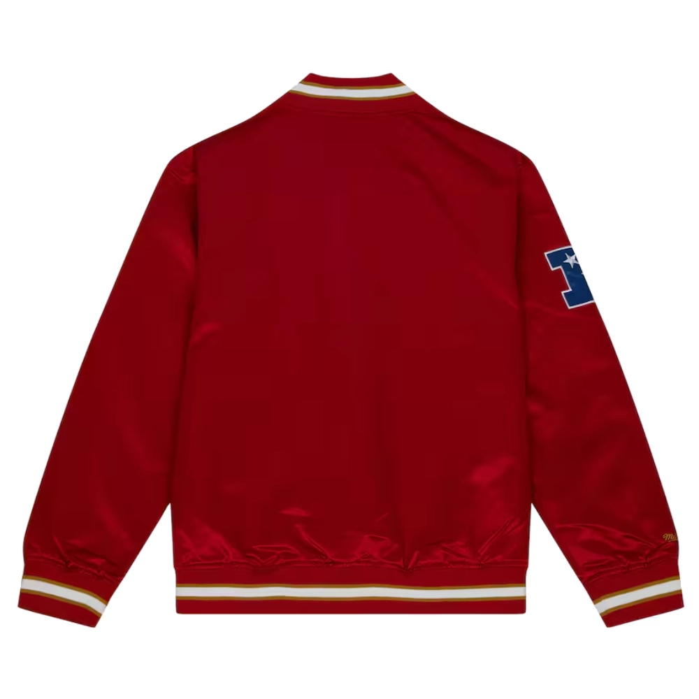 San francisco 49ers og 20 full snap satin varsity jacket 1
