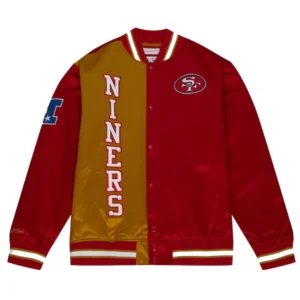 San francisco 49ers og 20 full snap satin varsity jacket 2