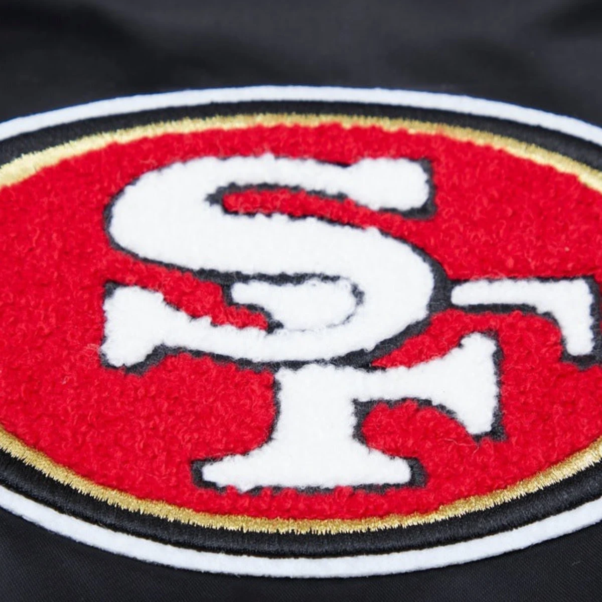 San francisco 49ers old english satin varsity jacket black 2 1