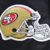 San francisco 49ers old english satin varsity jacket black 3 1