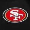 San francisco 49ers old english wool leather varsity jacket black 2 1