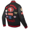 San francisco 49ers old english wool leather varsity jacket black 3 1