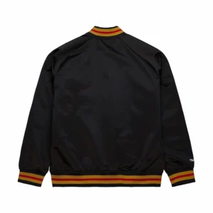 San francisco 49ers raglan full snap satin varsity jacket 3