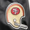 San francisco 49ers retro classic full snap satin varsity jacket black 1