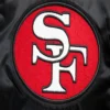 San francisco 49ers retro classic full snap satin varsity jacket black 3