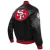 San francisco 49ers retro classic full snap satin varsity jacket black 5