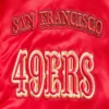 San francisco 49ers retro classic full snap satin varsity jacket red