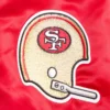 San francisco 49ers retro classic full snap satin varsity jacket red 2
