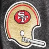 San francisco 49ers retro classic wool leather varsity jacket black 2