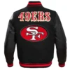 San francisco 49ers retro classic wool leather varsity jacket black 5