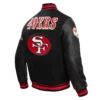 San francisco 49ers retro classic wool leather varsity jacket black 6