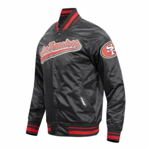 San francisco 49ers script tail satin jacket black 2