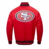 San francisco 49ers script tail satin varsity jacket red 4