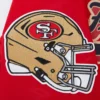 San francisco 49ers script tail satin varsity jacket red 6