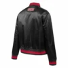 San francisco 49ers script tail womens satin varsity jacket black 3