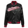 San francisco 49ers script tail womens satin varsity jacket black 6
