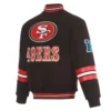 San francisco 49ers striped black varsity wool jacket