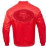 San francisco 49ers triple red full snap satin varsity jacket 6 1