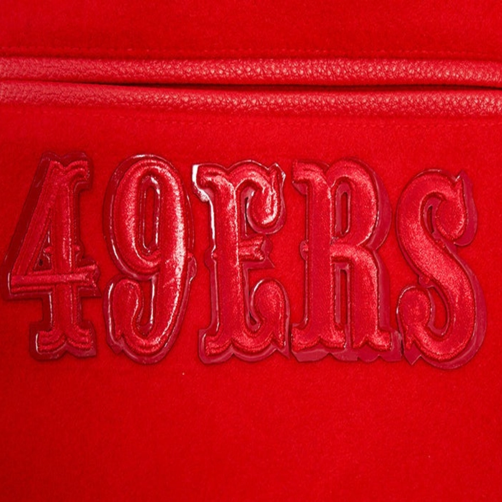San francisco 49ers triple red wool leather varsity jacket 4 1