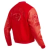 San francisco 49ers triple red wool leather varsity jacket 5 1