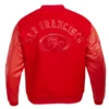 San francisco 49ers triple red wool leather varsity jacket 6 1