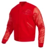 San francisco 49ers triple red wool leather varsity jacket 7 1
