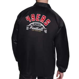 San francisco 49ers windbreaker coaches black jacket