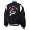 San francisco 49ers womens full snap bomber varsity jacket black 2 1