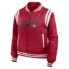 San francisco 49ers womens full zip bomber varsity jacket red 010 1