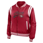 San Francisco 49ers Women's Full-Zip Red Satin Jacket