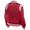 San francisco 49ers womens full zip bomber varsity jacket red 020 1