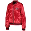 San francisco 49ers womens full zip bomber varsity jacket red 2 1 1