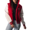 San francisco 49ers womens sailor full snap hooded varsity jacket 1 1